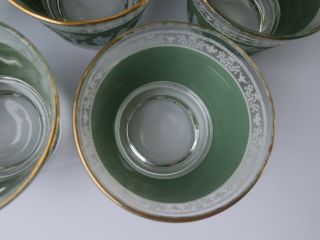 8 Jeanette Wedgewood Hellenic Jasperware Grecian Green Glass Dessert Cups Bowls 3