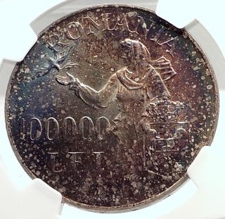 1946 Romania King Michael I Large 3.  7cm Silver Romanian Coin Ngc Ms 63 I73904