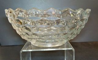 Vintage Clear Glass Fostoria American 10 " Footed Bowl Dish Salad Fruit Serving