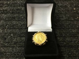 1887a Kaiser Deutscher Gold Coin Set In A 14k Gold Ring (3.  2 Dwt Weight)