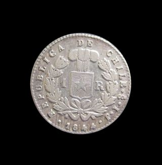 Chile Real 1844 Ij Silver Condor Km 94.  2 5425
