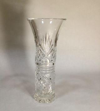 Waterford Irish Cut Crystal Glass Vase 9  Lismore Flower Vase