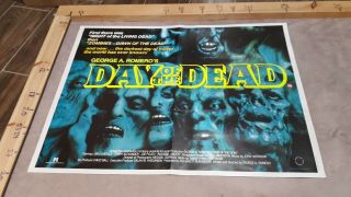 Day Of The Dead (1985) George A.  Romero Quad Uk Video Poster -