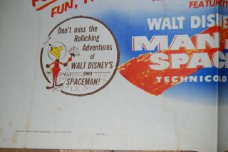 Walt Disney Davy Crockett & the River Pirates Man in Space poster 1956 3