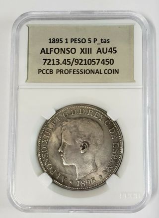 Alfonso Xiii Au45 1 Peso=5ptas Puerto Rico 1985