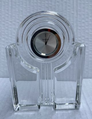 Waterford Crystal Keyport Desk Or Mantel Clock With Battery Rare