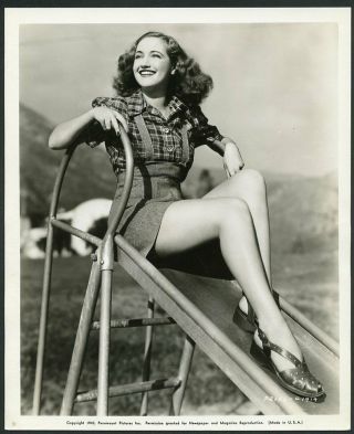 Dorothy Lamour Vintage 1943 Leggy Cheesecake Pin - Up Dblwt Photo