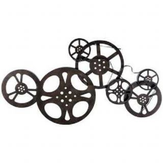 Antique Bronze Metal Movie Reels Wall Art Theater Home Decor Family Room