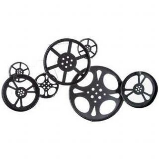 Antique Bronze Metal Movie Reels Wall Art Theater Home Decor FAMILY ROOM 2