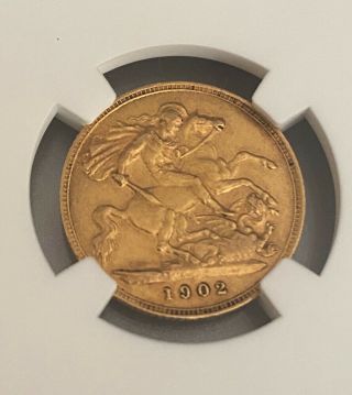 Great Britain 1902 Gold 1/2 Sovereign AU 55 Edward VII 3