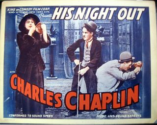 Charles Chaplin Lobby Card His Night Out Re - Released 1940 