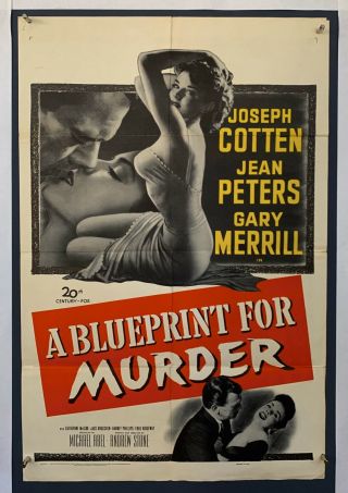 Blueprint For Murder Movie Poster (verygood) One Sheet 1953 Jean Peters 5100