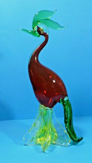 Large Vintage Murano Glass Cockerel 14 " Tall 1960/70 