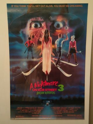 A Nightmare On Elm Street 3: Dream Warriors Movie Poster 1987 Rolled 27 X 41