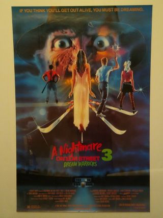 A Nightmare On Elm Street 3: Dream Warriors Movie Poster 1987 Rolled
