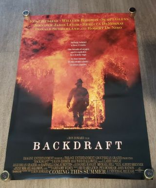 Nr Rolled Backdraft Ds 1sh Movie Poster Kurt Russell De Niro 1991