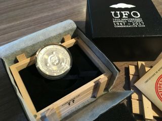 Silver 3D coin UFO Roswell 2017 - Number 507 3