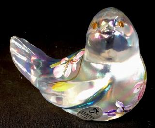 Fenton Art Glass Hand Painted Crystal Carnival Bird