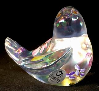 Fenton Art Glass Hand Painted Crystal Carnival Bird 2