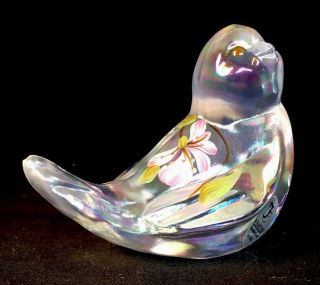 Fenton Art Glass Hand Painted Crystal Carnival Bird 3