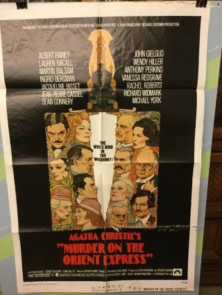 Christie,  Agatha " Murder On The Orient Express " 1974 Movie Poster
