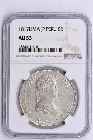 1817lima Jp Peru 8 Reales Ngc Au 53 Witter Coin