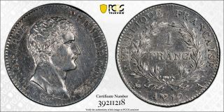 France 1 Franc An 12 - A 1803 Napoleon,  Pcgs Au Details,