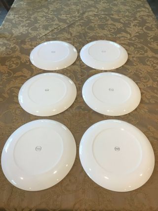 Mid - Century 1967 Set Of 6 Corning Centura White Coupe Dinner Plates 10 "