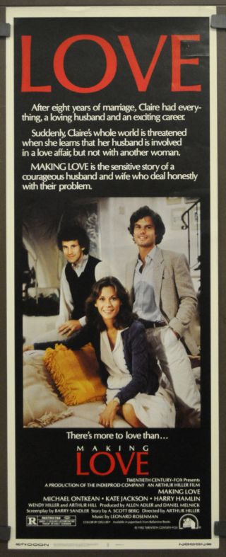 Making Love 1982 14x36 Movie Poster Michael Ontkean Kate Jackson