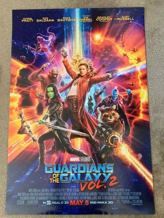 Guardian Of The Galaxy Vol.  2 Movie Poster One Sheet Double Sided Ds