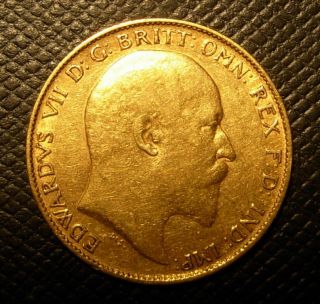 Great Britain 1902 Gold 1/2 Sovereign Xf Edward Vii