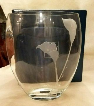 Mikasa Calla Lily 10 " Ellipse Etched Frosted Crystal Vase