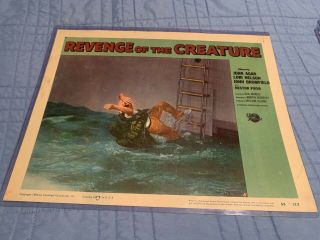 Revenge Of The Creature Lobby Card 11x14 Monster Pulls Guy In Water