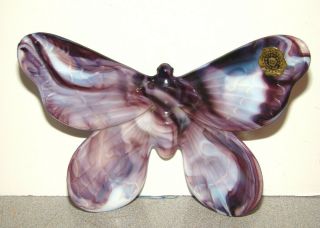 Vintage Westmoreland Purple Slag Glass Butterfly Figurine