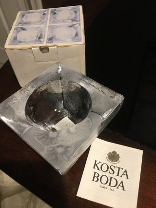 Kosta Boda Fossil Bowl Candle Holder Tea Light Fish Kjell Engman Sweden Modern