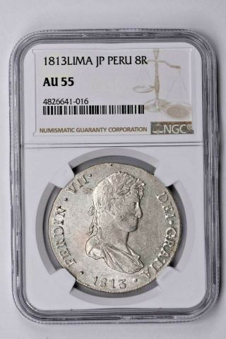 1813lima Jp Peru 8 Reales Ngc Au 55 Witter Coin