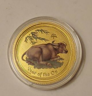 2009 - Australia 1/10 Oz.  Gold - Year Of The Ox (colorized)
