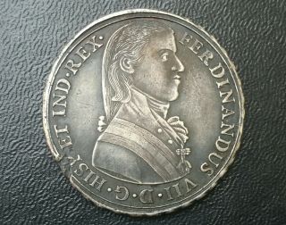 1808 Lima Peru Ferdinand Vii Proclamation Silver Medal