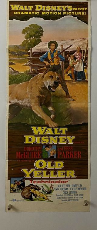 Old Yeller Movie Poster (good, ) Insert 1957 Walt Disney 654
