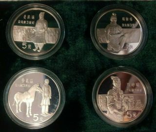 1984 Chinese 4 - Coin Silver Proof Set W/coa - Historical Figures