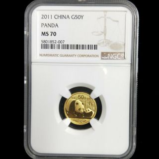2011 Panda 1/10oz Gold Coin G50y Ngc Ms70
