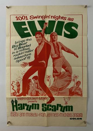 Harum Scarum Movie Poster (vg, ) One Sheet 1965 Elvis Presley Military 5498