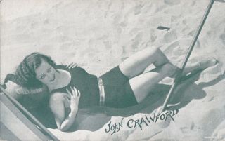 Joan Crawford - Hollywood Starlet Bathing Beauty Pin - Up 1930s Arcade/exhibit Card