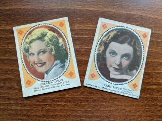 Vintage Thelma Todd And Zasu Pitts Gum Cards / Hal Roach Studios