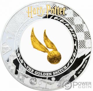 Harry Potter The Golden Snitch 2 Oz Silver Coin 5$ Samoa 2020
