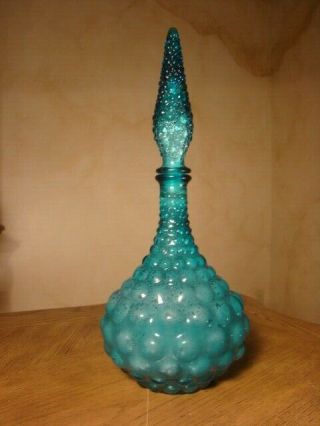 Vintage Mid Century Italian Art Glass Bubble Genie Bottle