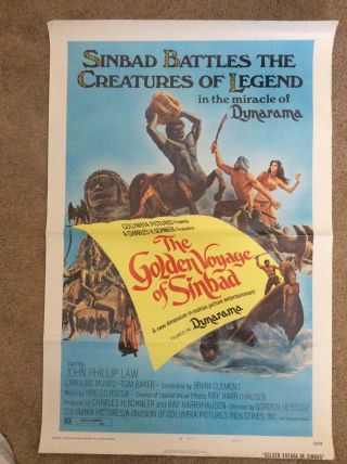1973 The Golden Voyage Of Sinbad 1 - Sh Movie Poster 27x40 "