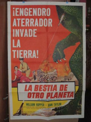20 Million Miles To Earth Sci Fi U.  S.  Poster 1sh.  Spanish 1957