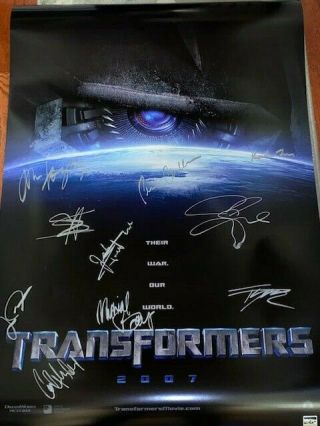 Transformers Ds Movie Poster Cast Signed Premiere Shia Labeouf Megan Fox
