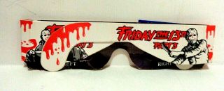 Friday the 13th Part 3 3D poster with glasses 3